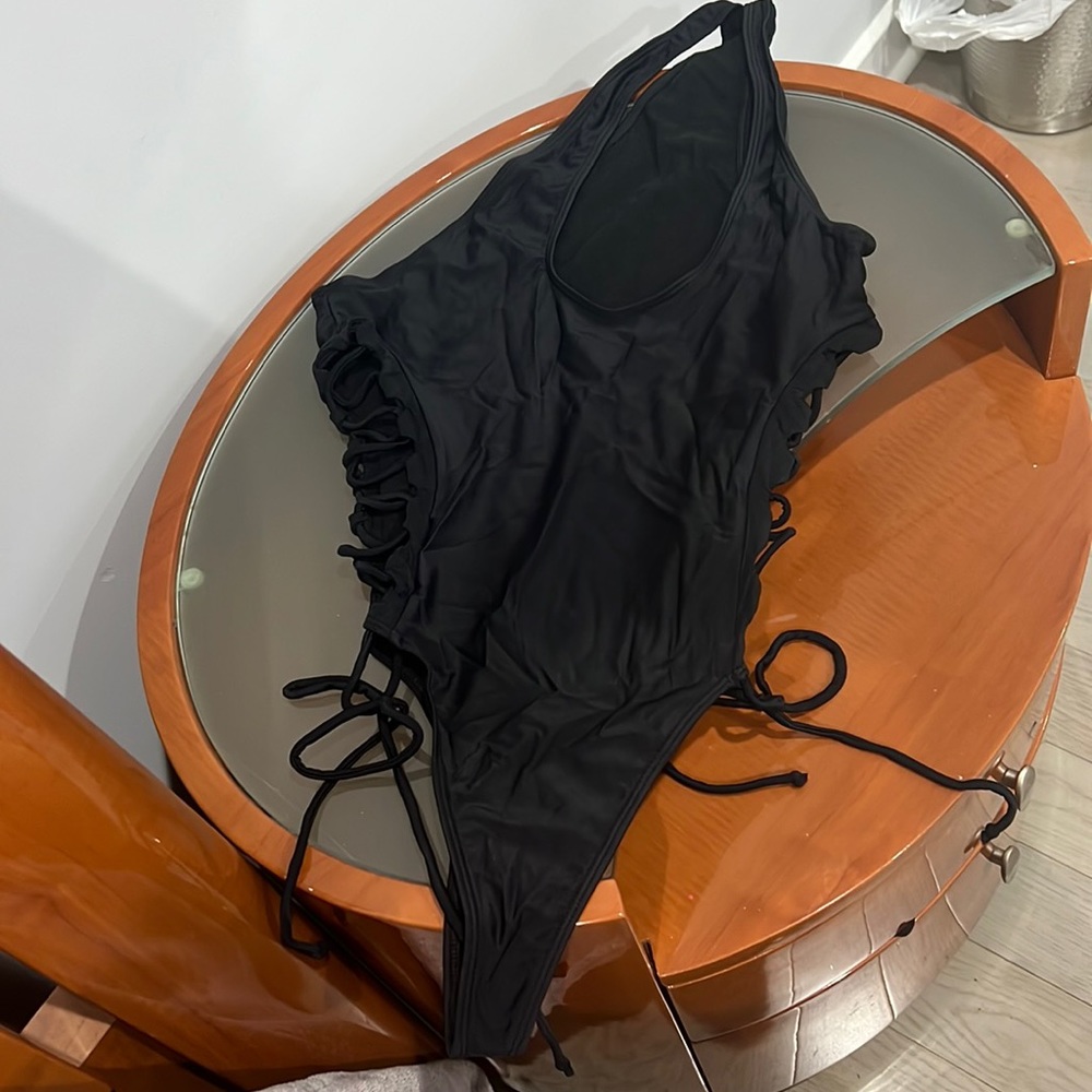 Thong one piece bathing suit